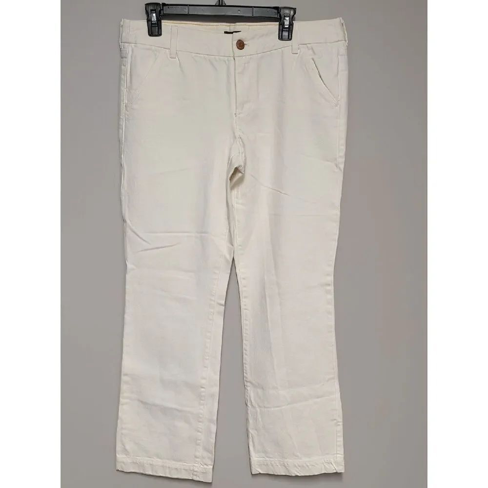 J. Crew White Pants with Yellow Stitch Detail